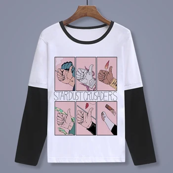 VROČE Prodaje Poletje JoJo JoJo ' s Bizarre Adventure t-shirt Anime Dio Brando Moških dolgo majica Bombaž Tees Vrhovi