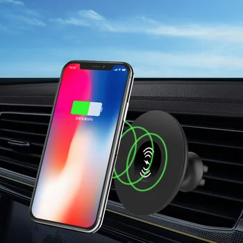 Avto, Mobilni Telefon, Držalo, Stojalo Qi Brezžični Polnilnik Hitro Brezžično Polnjenje Magnetne za iPhone X 8 Samsung S8 S7 Avto nosilec Vesa