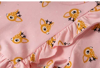 Novo leto 2020 blagovne Znamke Bombaža, Pletene Baby Dekle Oblačila za Malčke Bebe Otroci Dolg Rokav Obleke za Dekleta Priložnostne Vrhovi Enega kosa Obleko