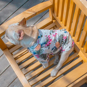 Pomlad Psa Oblačila za Majhne Pse francoski Buldog Majica Jakno za Chihuahua Boutique Majica Pet Pug Kuža, Mačka, Pes Oblačila Havajih
