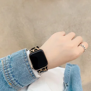 Moda Leopard natisnjeni trak za Apple watch band 42mm 38 mm Silikonsko zapestnico pasu za iwatch serije 5 4 3 2 44 40 mm accessorie