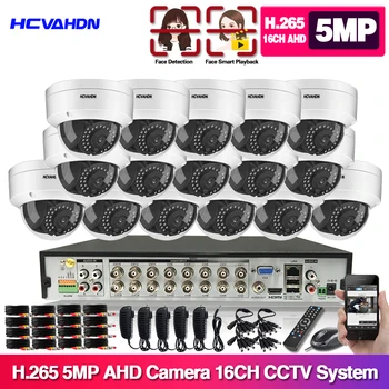 16CH CCTV DVR Sistem AHD DVR NVR 1920P 5.0 milijona slikovnih Pik IR Varnostne Kamere 5MP Video Nadzor Sistema Nastavite HD 16ch DVR Kit