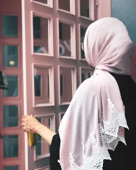 Kakovost Crinkle Naguban Težka Šifon Hidžab Vezene čipke Muslimanske Ženske Modni Obloge Glavo, Dolgimi šali/rute 180*70 cm