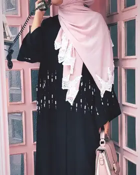 Kakovost Crinkle Naguban Težka Šifon Hidžab Vezene čipke Muslimanske Ženske Modni Obloge Glavo, Dolgimi šali/rute 180*70 cm