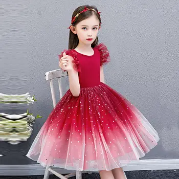 VIDMID Dekleta Mozaik Star Vzorec Princesa Obleko Otroci brez Rokavov poletna Oblačila za Otroke, Novo Leto, Rojstni dan obleke P565