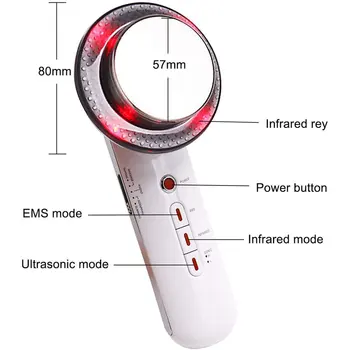 Gubam Odstranitev 3-v-1 Obraza Lepota Instrument Zob, Učvrstitev Obraza EMS Massager LED Rdeča Lučka za Nego Kože