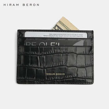 Hiram Beron Prilagojeno kreditno kartico sim Resnično Usnje Vzorec Krokodil Kompakten Denarnice Kartico Primeru poroko vrata darilo