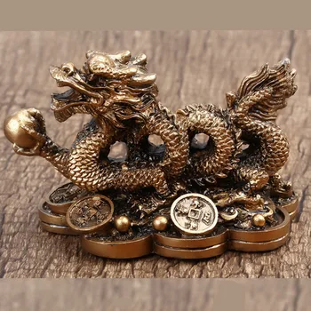 Kitajski Zodiak Dvanajst Kip Zlati Zmaj Kip Doma Dekoracijo Obrti Urad Feng Shui Okraski YLM3005