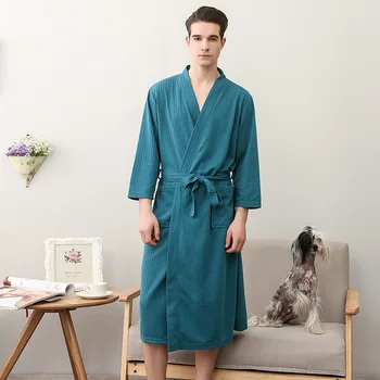 Nekaj Poletnih Zanič Znoj Elegantna Kimono Kopel Haljo Moški Spa Vaflji Kopalni Plašč Plus Velikost Salon Seksi Oblačilih Mens Hišna Obleke