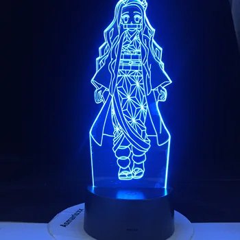 Kimetsu Ne Yaiba Nezuko Kamado Slika 3D Led Nočna Lučka za Spalnica Dekor Nočna NEZUKO KAMADO LED ANIME LUČKA DEMON SLAYER