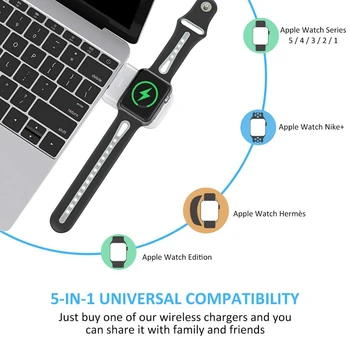 Prenosni Brezžični Magnetni Polnilec za Apple Watch Potovanja na Prostem, 1000MAh Polnilec za Apple Gledati Serije 5/4/3/2/1/Nike+