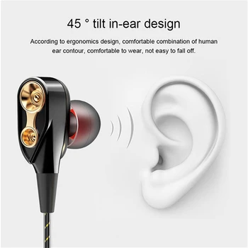 Žične Slušalke Profesionalni Kovinski 3,5 mm Slušalke Heavy Bass Hifi Stereo Glasbe Čepkov Šport Slušalke Za iPhone Huawei Samsung