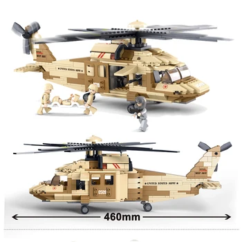 Vojaške Serije Zračnih Sil Helikopter Vojske Z Vojaki Številke Sluban 0509 Izobraževalne DIY gradniki Igrača Za Otroke Boy