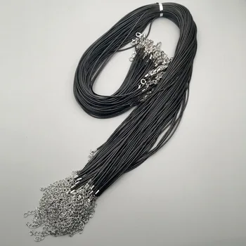 Debelo 1,5 MM black Vosek vrv jastog zaponko 60 cm ogrlica, vrvica za opaljivanje tega Modni Nakit obesek vrvice 100 kozarcev/veliko Brezplačna dostava