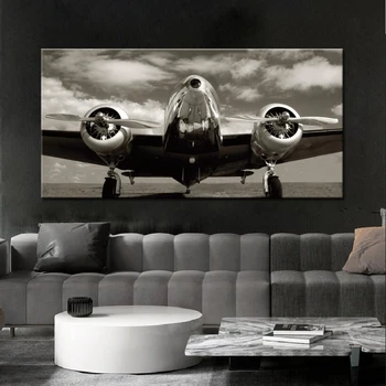 Classic Vintage Letalo, Platno, Slike, Plakate in grafike Stenskih slikah, za Dnevna Soba Dekoracijo Doma