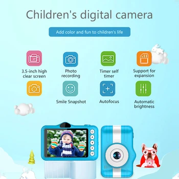 Otroci Kamera Mini HD Digital Zoom 3,0 Palca Velik Zaslon Srčkan Risanka Cam Igrače Otrok Darilo za Rojstni dan Otroka Igrača Za Fante, Dekleta