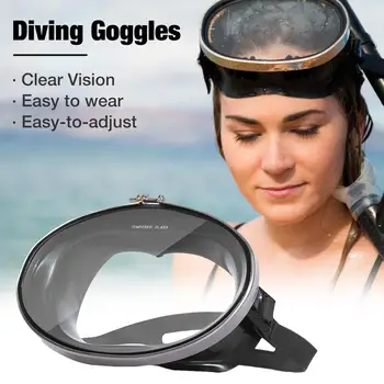 Velik Okvir HD Nepremočljiva Kaljeno Steklo iz Nerjavečega Jekla, Potapljanje Očala Ribič, Plavanje Očala, Opremo za Potapljanje Masko