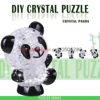 Flash panda vstavljanje puzzle bloki DIY plastičnih 3D tri-dimenzionalni kristalno puzzle Doma Oprema pohištvo