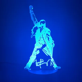 Led Night Light Touch Senzor 3d Lučka Queen Freddie Mercury Slika Otroka Nočna Urad za Notranjo Dekoracijo Lučka 3d Prisoten