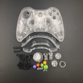 Jasno, Bela/ Jasno Modro Barvo Brezžični Krmilnik Ohišje Lupino za Xbox 360 Stanovanj Primeru Zajema zamenjavo z Gumbi Komplet