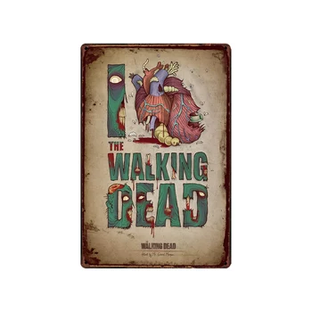 [ WellCraft ] Film Walking Dead Metal Plakate Stenska Ploščica Meri Tin Prijavite Starinsko bar Pub Dekor NN-1696
