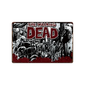 [ WellCraft ] Film Walking Dead Metal Plakate Stenska Ploščica Meri Tin Prijavite Starinsko bar Pub Dekor NN-1696