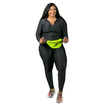 Plus Velikost Oblačila XL-5XL dva Kosa iz Ženske trenirka, Majica Sweatpants joggers Pozimi Obleko Debelo Dropshipping 2020