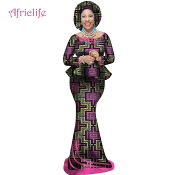 2020 Jeseni Afriške Obleke za Ženske obleke Zasebnega po Meri Ženske Afriške Dashiki Krilo Komplet+Glavo, Šal 3 Kosov Oblačil WY2498