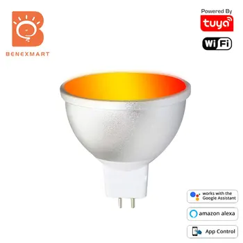 BENEXMART Tuya WiFi Smart LED Žarnice Gu5.3 Nepremočljiva MR16 12 V Alexa googlova Domača stran Pomočnik Smart Življenje APP RGB 5W Svetlobe Žarnice Dimmer