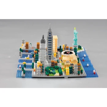 HC 8005 Arhitekture newyorški Kip Svobode 3D Model DIY Mini Diamond Bloki, Opeke Stavbe Igrača za Otroke, št Polje
