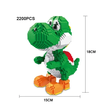 Igri Funny cartoon številke Nintendoes super Mari bros mikro diamond blok Vodovodar dinozaver Yoshi zidarske opeke nanobricks igrače