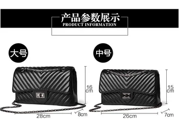 Brezplačna dostava visoke kakovosti verige torba ženske torba messageer vrečko vroče prodaje črno vrečko Classic