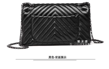 Brezplačna dostava visoke kakovosti verige torba ženske torba messageer vrečko vroče prodaje črno vrečko Classic