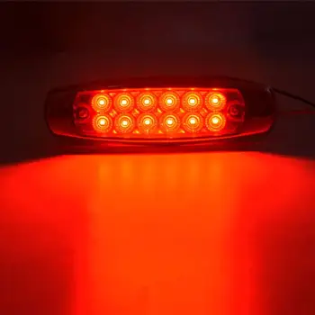 2Pcs Rdeče 12-LED Bus Čoln Traktorji Tovornjak Priklopnika 24 V, LED Luči Strani Marker Lahka, vodoodporna LED Rep kazalnik Parkirnih Luči