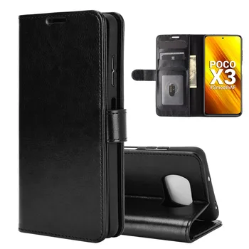 Pu Usnje Kartico Žep Telefon Vrečko za Xiaomi POCO X3 NFC F2 Pro Redmi Opomba 8 8T 8A 9 9 9A 9C Stojalo Flip Popolno Zaščito Primeru