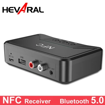 HEVARAL NFC Brezžični vmesnik Bluetooth 5.0 Sprejemnik Oddajnik Zvoka Z 3.5 mm AUX RCA Jack Hi-fi Adapter Za Avto, TELEVIZOR, Računalnik