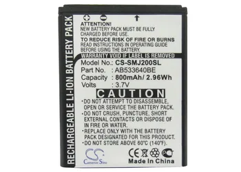 Cameron Kitajsko 800mAh Baterije AB533640BE za Samsung SGH-J200