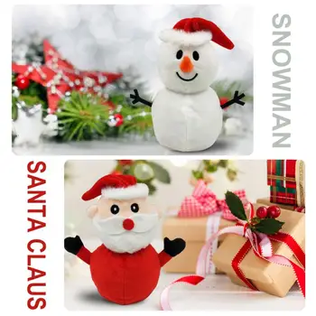Novo Reverzibilna Flip Santa Claus Snežaka, Plišastih Lutka dvostranski Polnjena Igrača, Lutka Božič Stranka Okraski Otrok Darilo Fantje