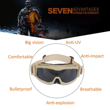 Vrhunska Vojaška Airsoft Taktično Očala Streljanje Zaščitna Očala Črna Motocikel Vojske Boj Proti Windproof Wargame Očala