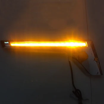 Rumena LED Vključite Signal Flash Light Kit Za Toyota Land Cruiser FJ200 LC200 2016-2020 Chrome Sprednja Maska Lučka Trunning svetlobe