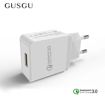 GUSGU Hitro Polnjenje 3.0 Hitro Mobilni Telefon USB Polnilec Za iPhone XS XR 8 7 iPad EU Plug Steno Potovalni Adapter Za Samsung Xiaomi