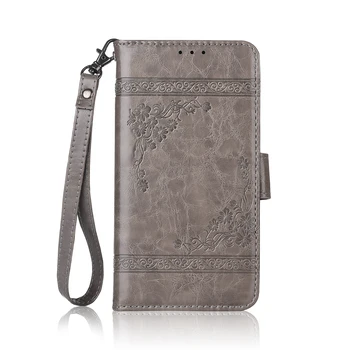 Flip Usnjena torbica Za Xiaomi Redmi 5 primeru Fundas Natisnjeni Cvet denarnice primerih s Traku mehko TPU zadnji pokrovček