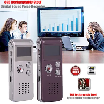 HIPERDEAL Snemalnik 2019 8GB Polnilna Jekla DIGITALNI Zvočni Snemalnik Dictaphone Zapis MP3 Predvajalnik Mini Predvajalnik Apr16