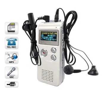 HIPERDEAL Snemalnik 2019 8GB Polnilna Jekla DIGITALNI Zvočni Snemalnik Dictaphone Zapis MP3 Predvajalnik Mini Predvajalnik Apr16
