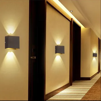 6W Kvadratnih LED Stenska Svetilka Zatemniti Aluminija Gor in Dol Rov Svetlobe Notranjo Dekoracijo Stenskih Luči za Spalnice Postelji Stopnicah, Hodniku