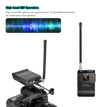 BOYA S-WFM12 Strokovno VHF, Brezžični Mikrofonski Sistem za Pametne telefone Android, iPhone Video DSLR Kamere, Snemalniki Avdio