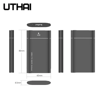 UTHAI T37 MSATA, da USB3.0 HDD Ohišje Aluminij Zlitine Adapter Mini-SATA SSD za USB3.1 Tip-C HDD Primeru za 1.8 inch Sata3 Polje