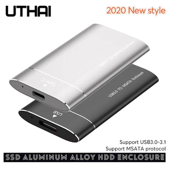 UTHAI T37 MSATA, da USB3.0 HDD Ohišje Aluminij Zlitine Adapter Mini-SATA SSD za USB3.1 Tip-C HDD Primeru za 1.8 inch Sata3 Polje