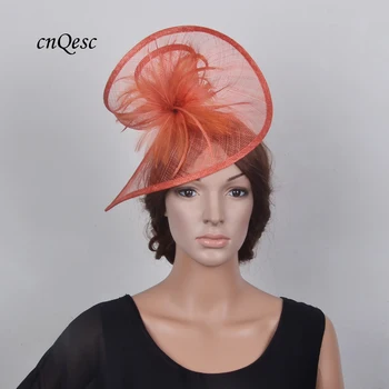 Debelo Nove barve prihoda, visoko kakovostnih ročno izdelanih Sinamay fascinator poroka ženske klobuk, ki je v POSEBNO obliko z perja cvet