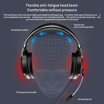 Žično Gaming Slušalke HiFi Pro Stereo LED Igralec Slušalke Bas Surround Slušalke z šumov Mikrofona